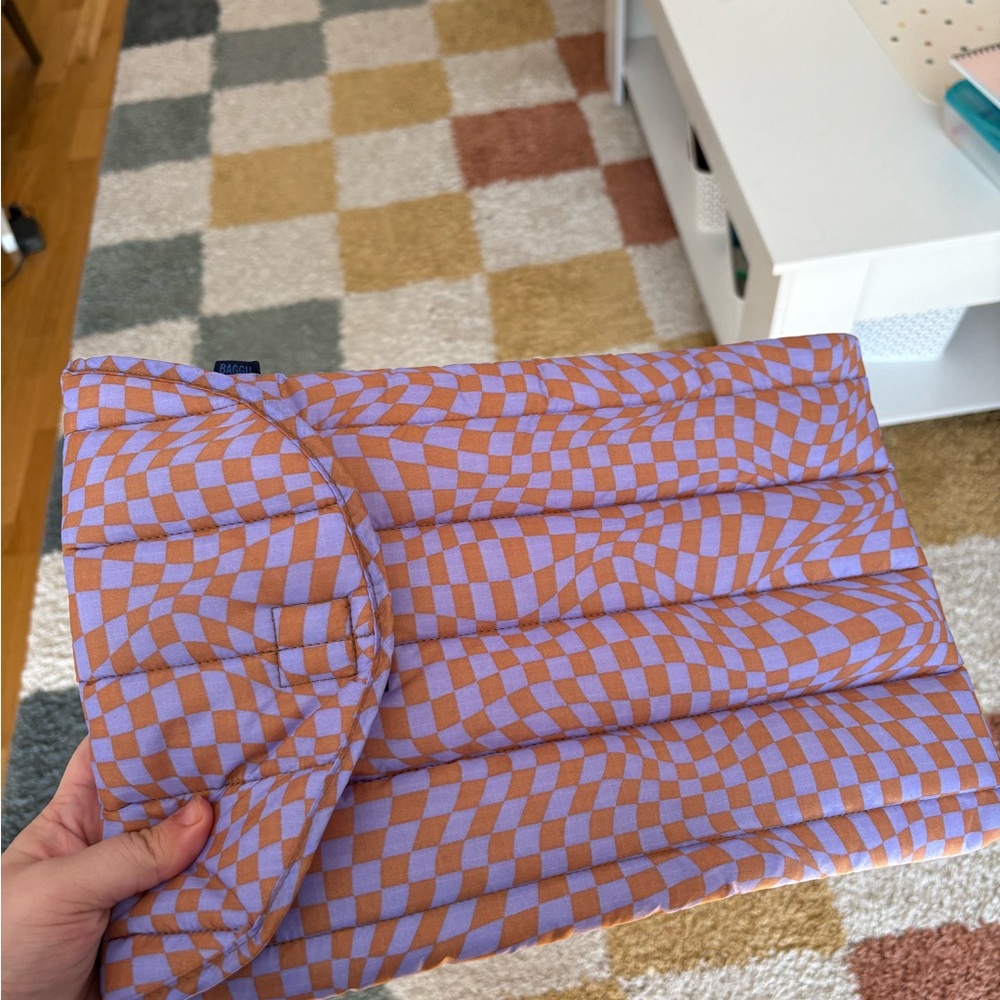 Baggu 16” laptop case - purple checkerboard